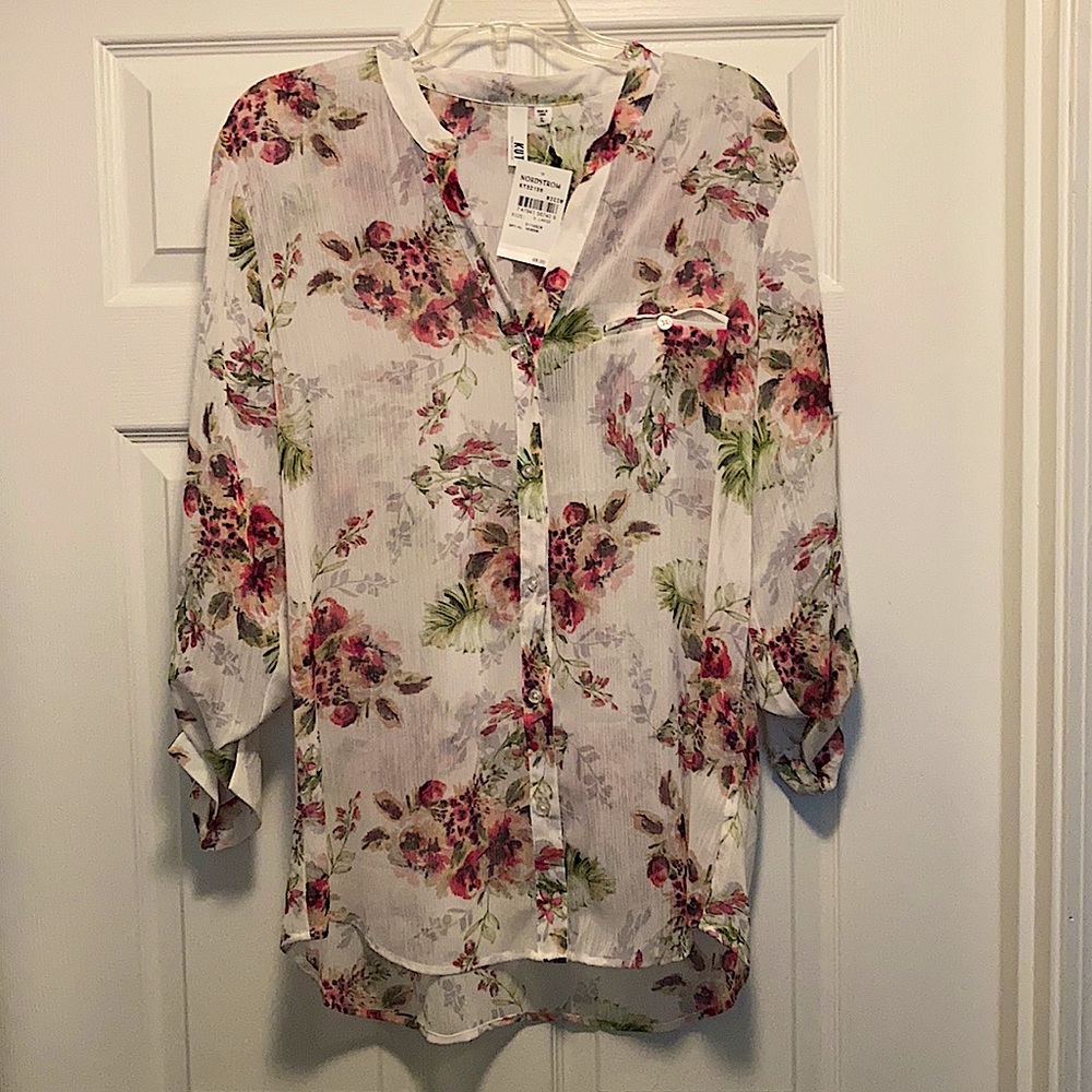 Sheer Floral summer blouse